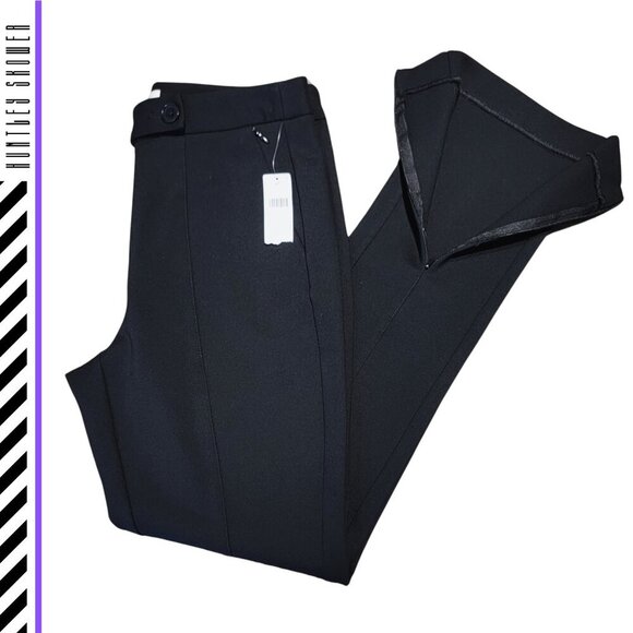 MAEVE Black Flare Leg Ankle Zip Pants Womens 8 Legging Dressy Business Sleek NWT - Picture 2 of 14